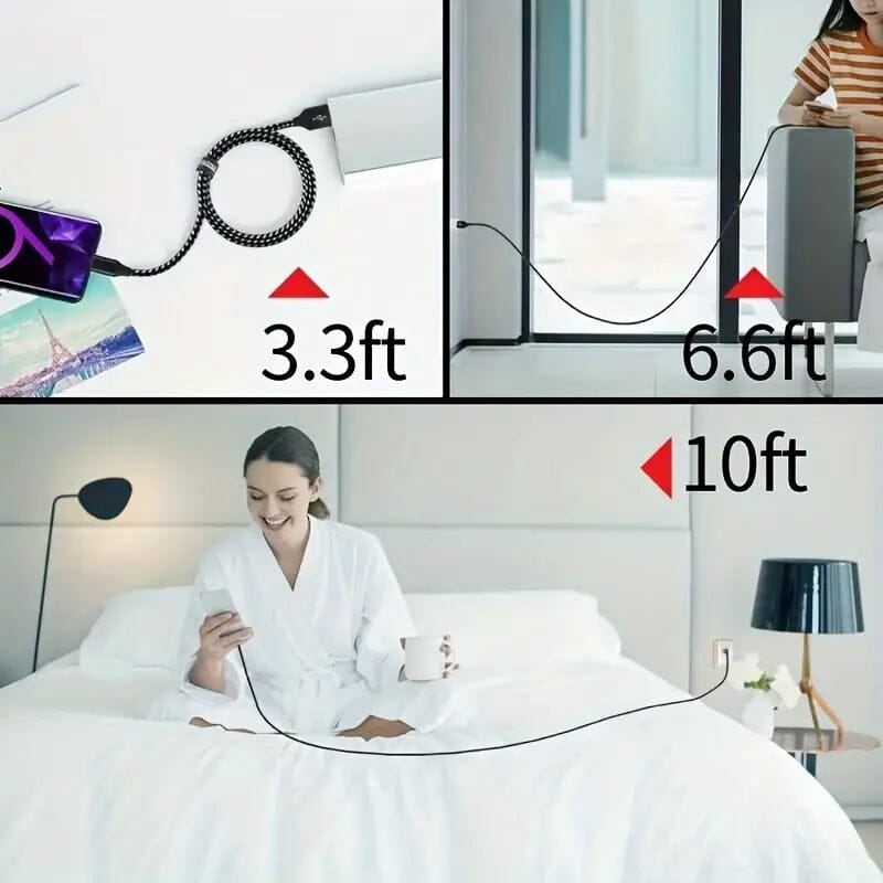 5-Pack: USB Type-C Fast Charging Cable Charging Cable - Tophatter Daily Deals