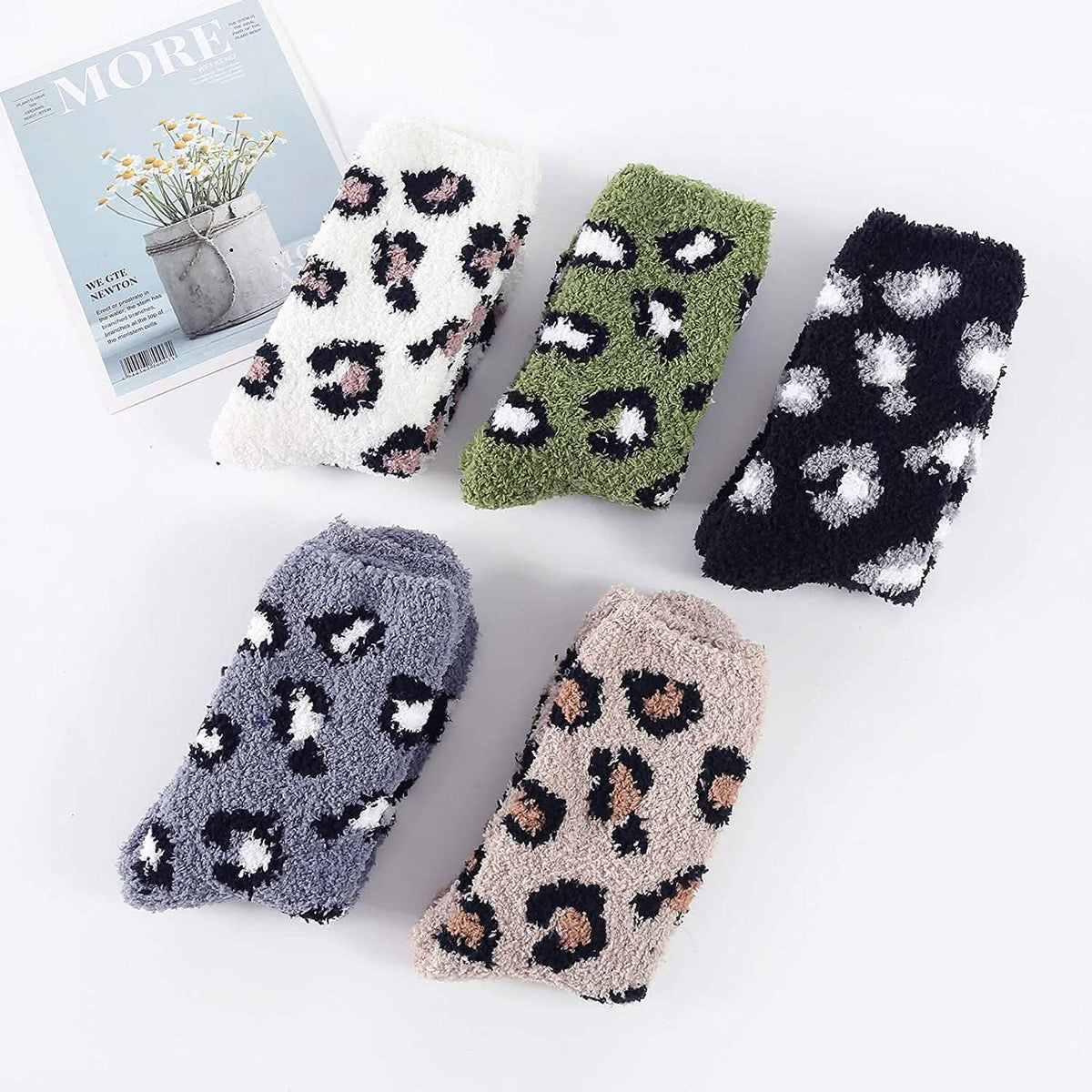 5-Pair: Womens Fuzzy Socks Winter Slipper Socks Women's Socks & Hosiery - Tophatter Daily Deals