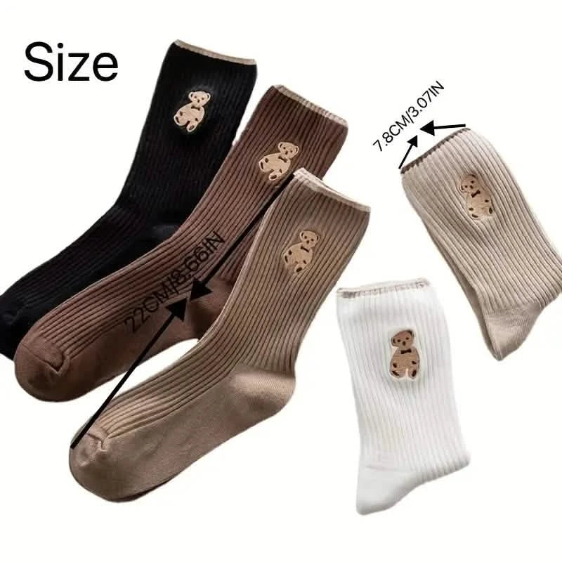 5-Pairs: Bear Embroidery Low Cut Ankle Socks Women's Socks & Hosiery - Tophatter Daily Deals