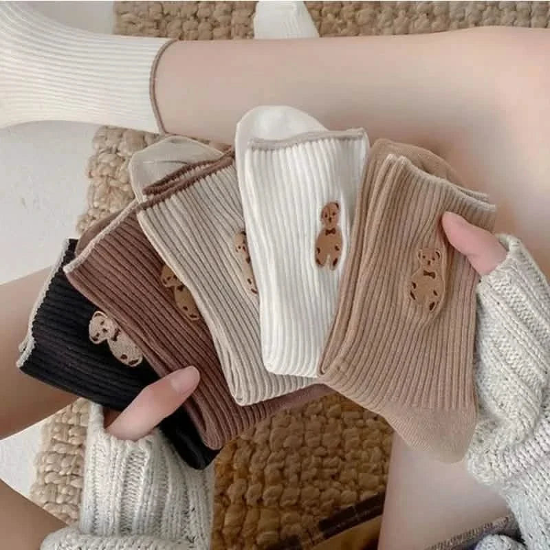 5-Pairs: Bear Embroidery Low Cut Ankle Socks Women's Socks & Hosiery - Tophatter Daily Deals