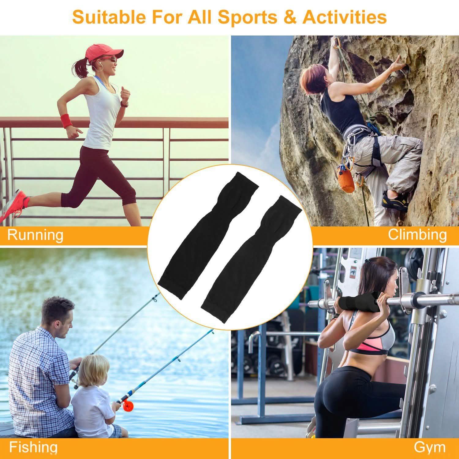 5-Pairs: Cooling Arm Sleeve Anti-UV Sun Protection Outdoor Recreation - Tophatter Daily Deals