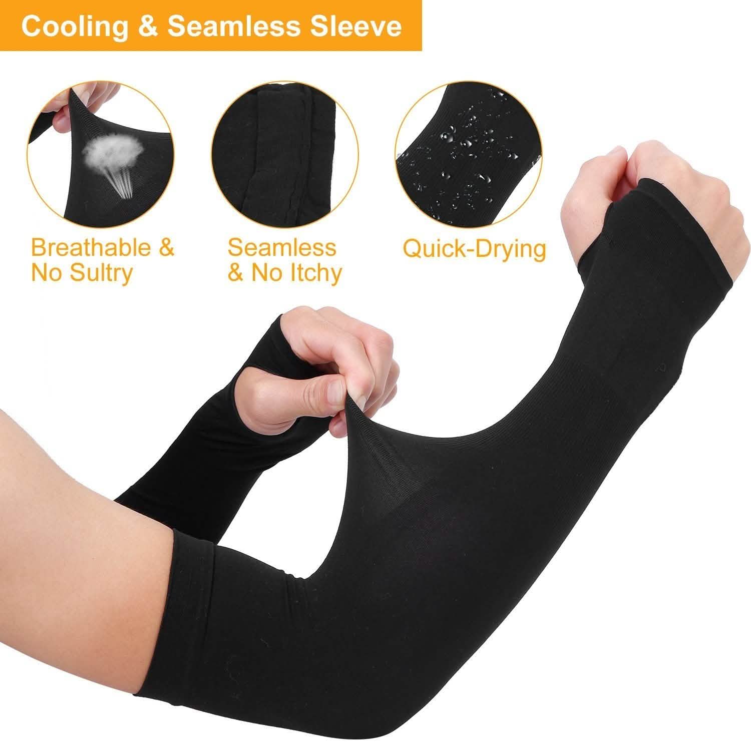 5-Pairs: Cooling Arm Sleeve Anti-UV Sun Protection Outdoor Recreation - Tophatter Daily Deals