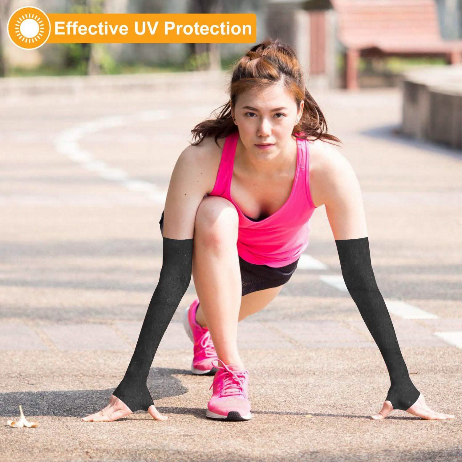 5-Pairs: Cooling Arm Sleeve Anti-UV Sun Protection Outdoor Recreation - Tophatter Daily Deals