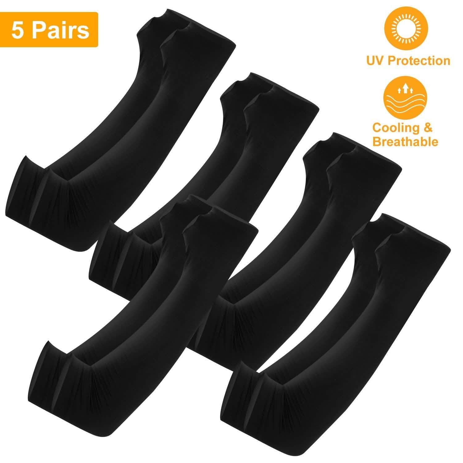 5-Pairs: Cooling Arm Sleeve Anti-UV Sun Protection Outdoor Recreation - Tophatter Daily Deals