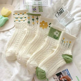 5-Pairs: Stylish Retro Floral Socks Women's Socks & Hosiery - Tophatter Daily Deals
