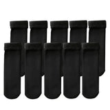 5-Pairs: Ultra-Soft Plush Lined Thermal Socks - Comfy Mid Tube Socks Black Women's Socks & Hosiery - Tophatter Daily Deals