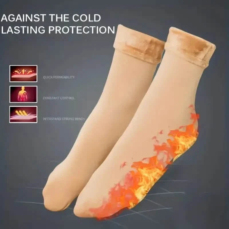 5-Pairs: Ultra-Soft Plush Lined Thermal Socks - Comfy Mid Tube Socks Women's Socks & Hosiery - Tophatter Daily Deals