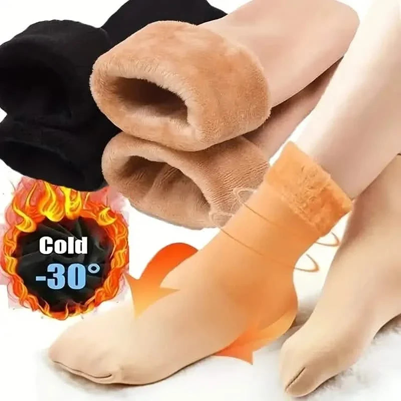 5-Pairs: Ultra-Soft Plush Lined Thermal Socks - Comfy Mid Tube Socks Women's Socks & Hosiery - Tophatter Daily Deals