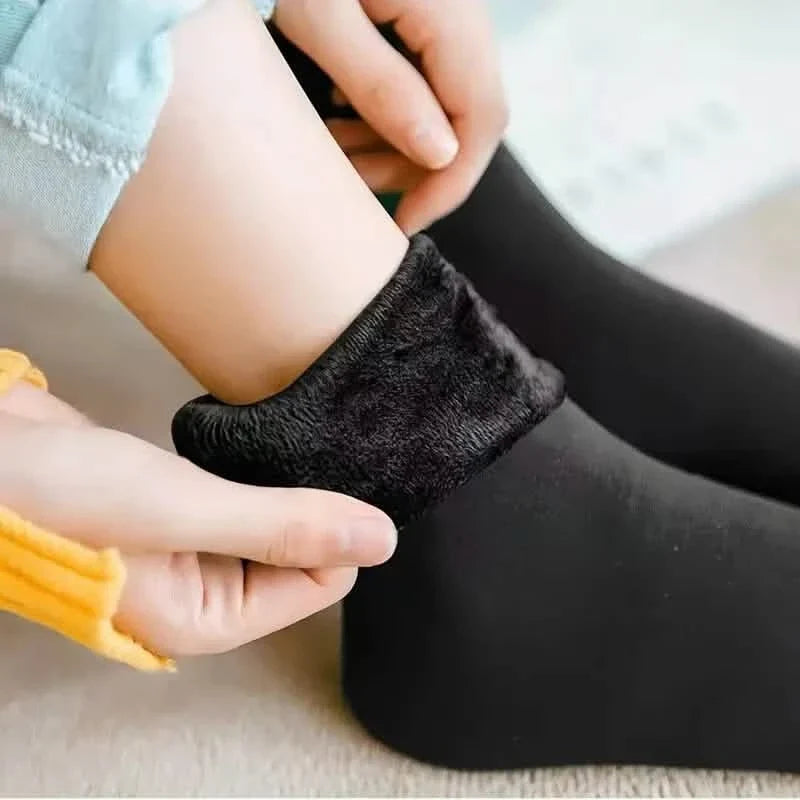5-Pairs: Ultra-Soft Plush Lined Thermal Socks - Comfy Mid Tube Socks Women's Socks & Hosiery - Tophatter Daily Deals