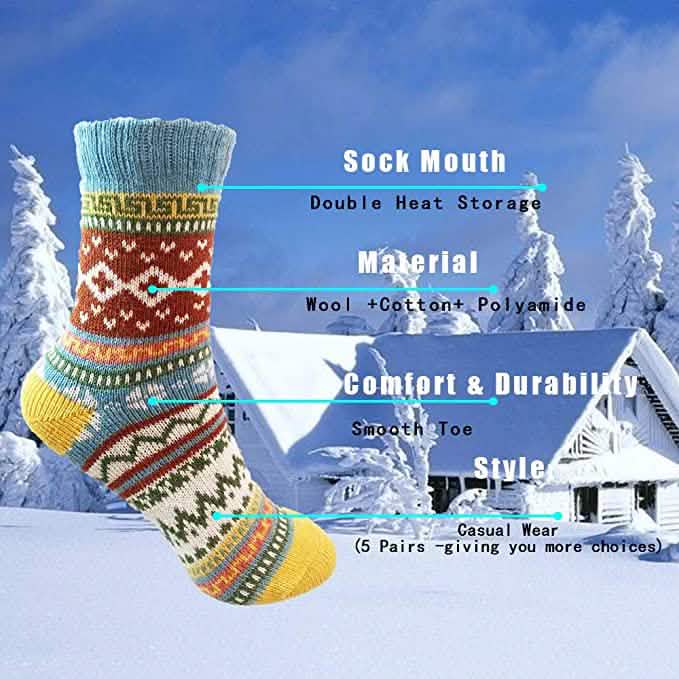 5-Pairs: Women's Winter Socks Women's Socks & Hosiery - Tophatter Daily Deals