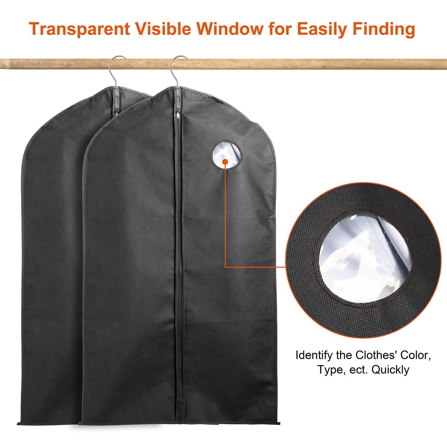 5-Piece: 39" Garment Bags Hanging Suit Bags Covers Storage & Organization - Tophatter Daily Deals