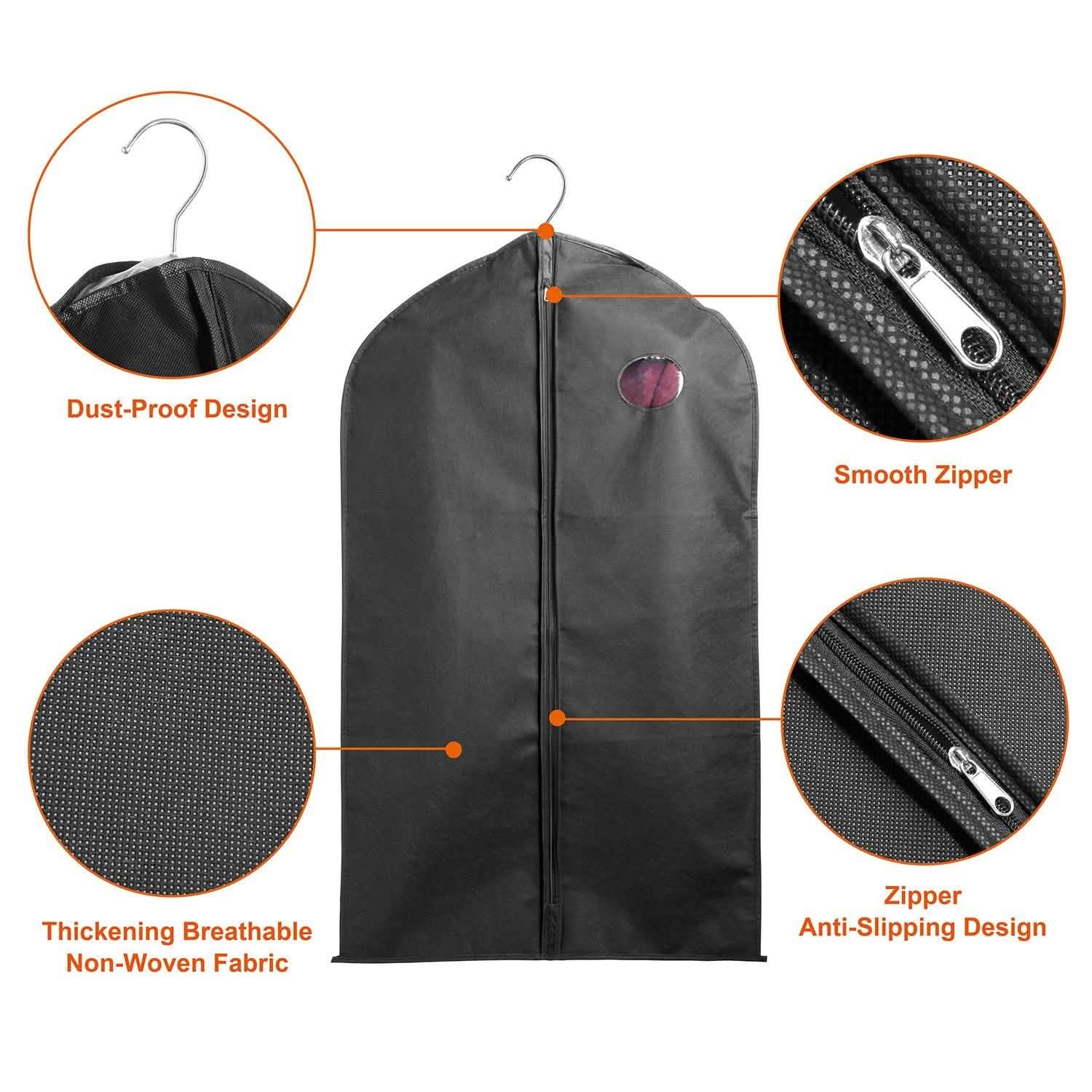 5-Piece: 39" Garment Bags Hanging Suit Bags Covers Storage & Organization - Tophatter Daily Deals