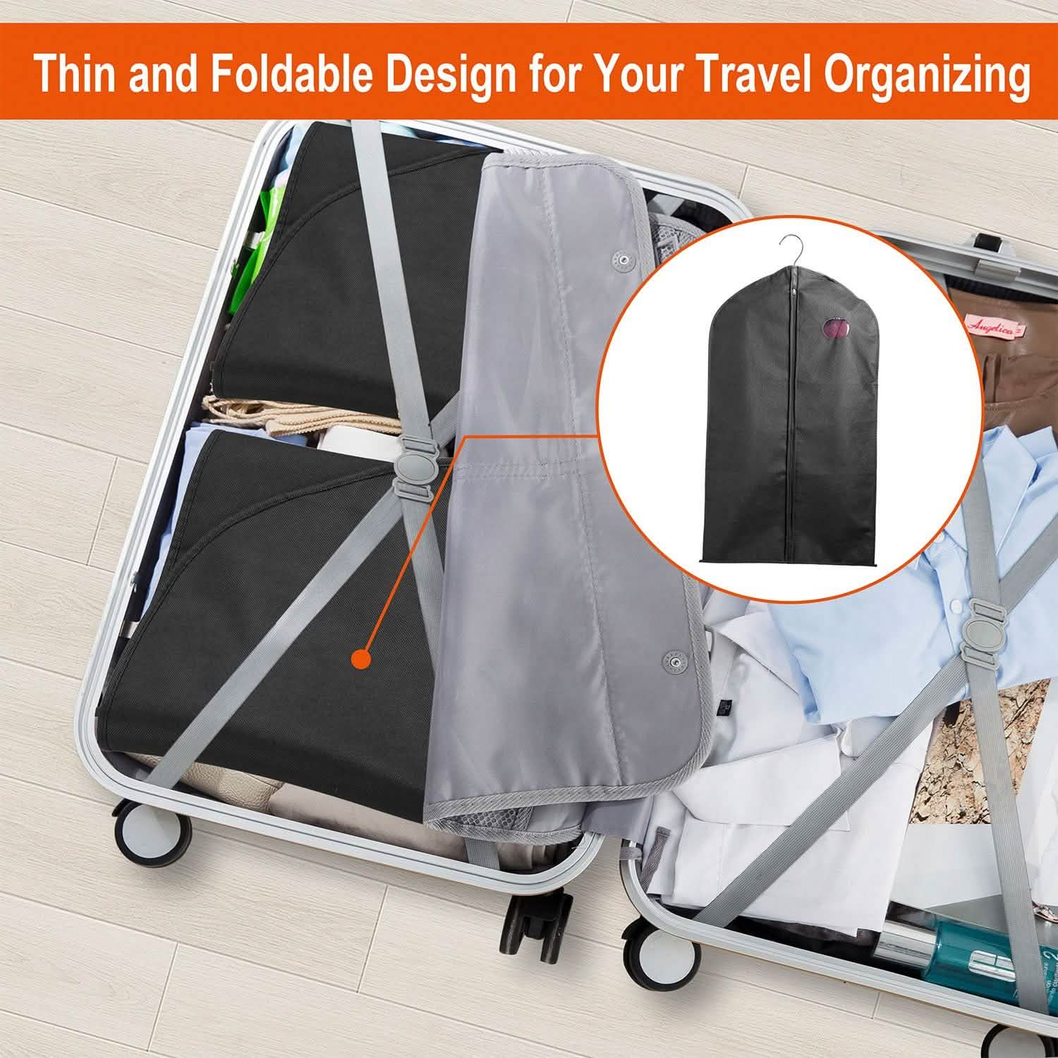 5-Piece: 39" Garment Bags Hanging Suit Bags Covers Storage & Organization - Tophatter Daily Deals