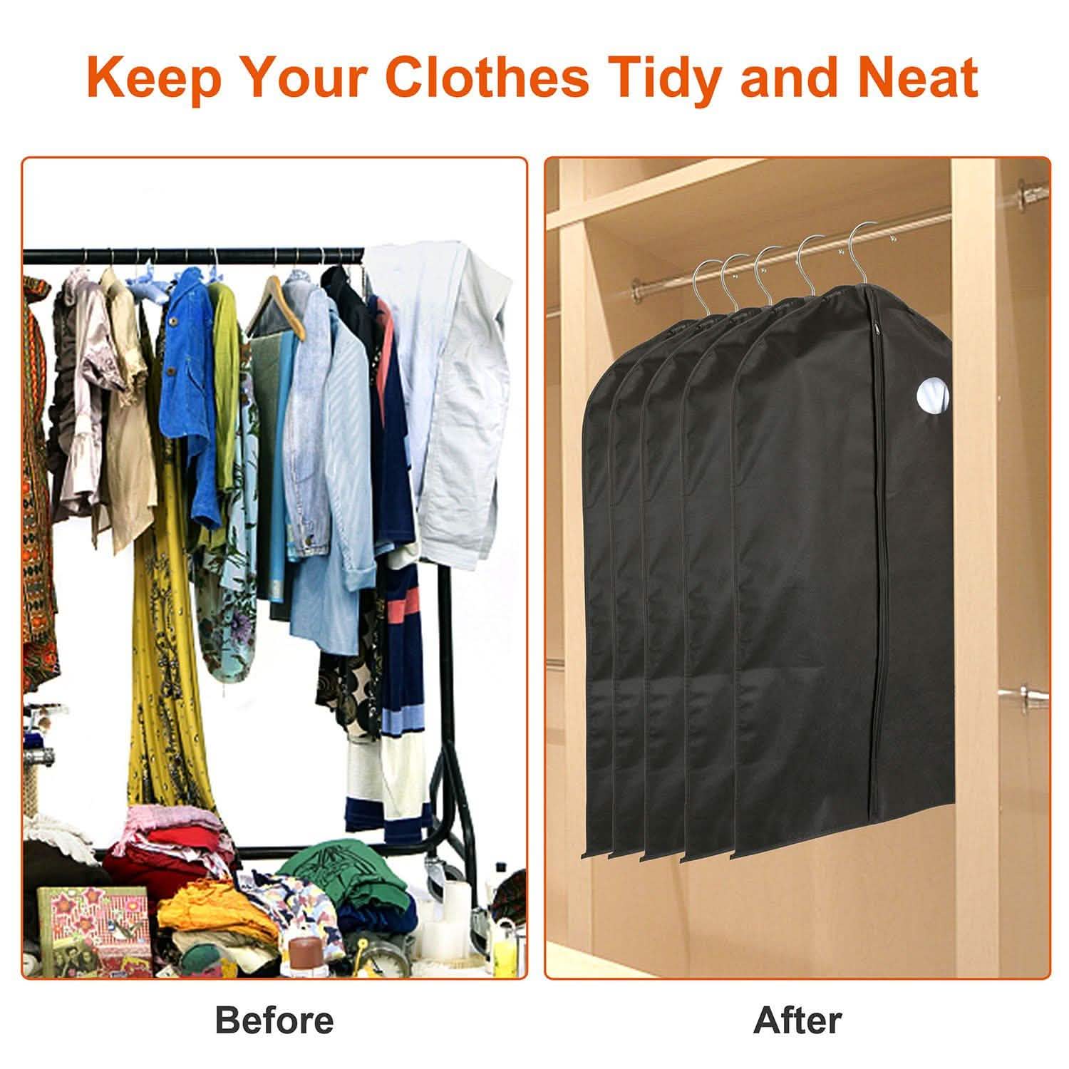 5-Piece: 39" Garment Bags Hanging Suit Bags Covers Storage & Organization - Tophatter Daily Deals