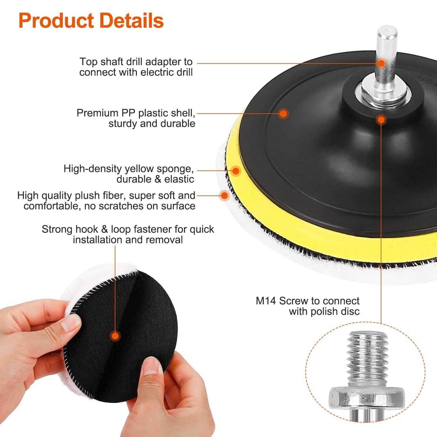 5-Piece: 6" Buffing Polishing Pads Automotive - Tophatter Daily Deals