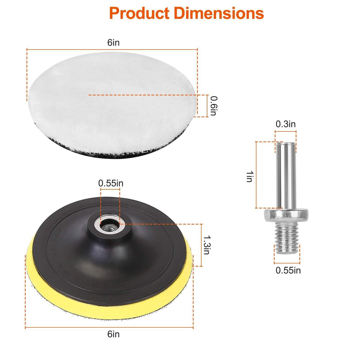 5-Piece: 6" Buffing Polishing Pads Automotive - Tophatter Daily Deals