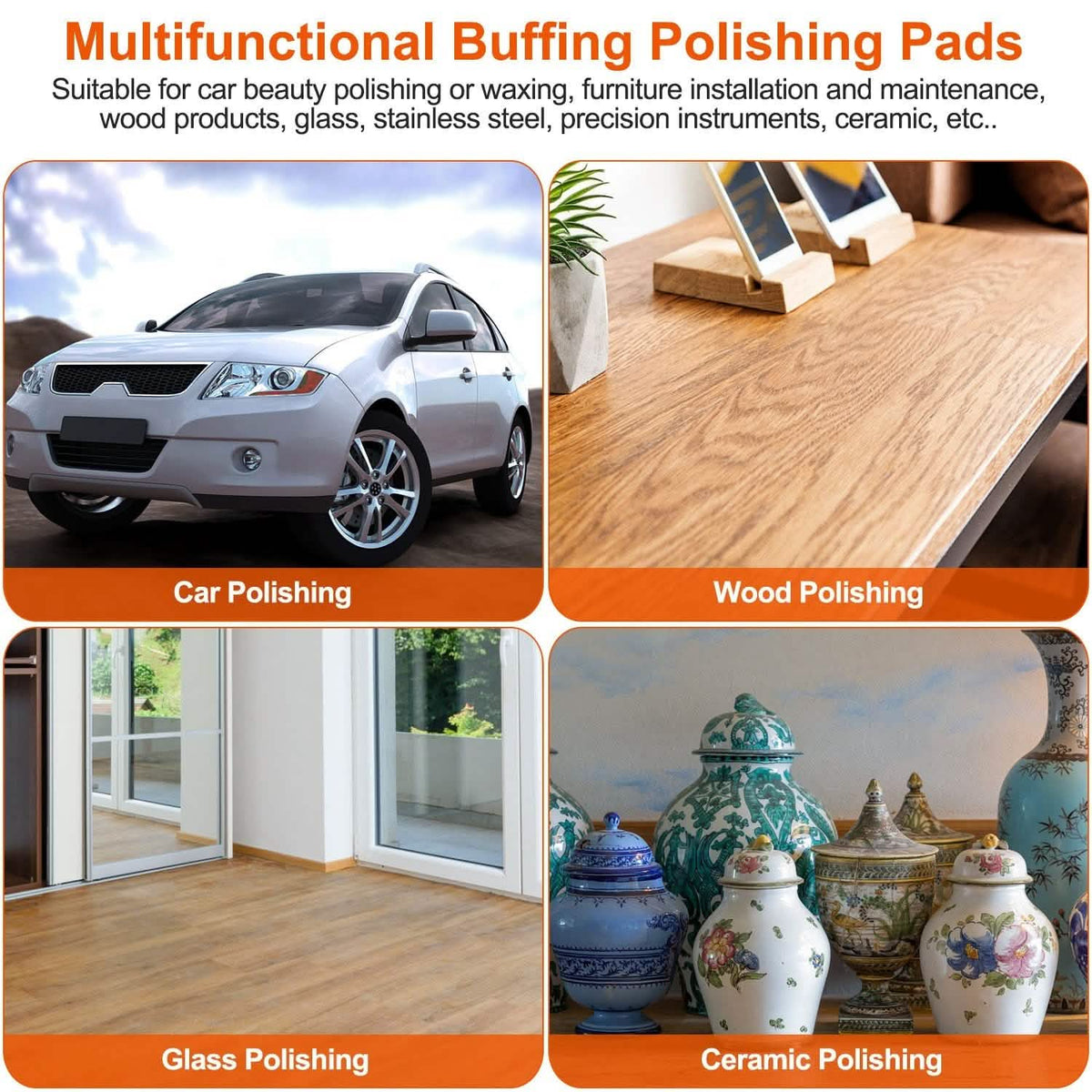 5-Piece: 6" Buffing Polishing Pads Automotive - Tophatter Daily Deals