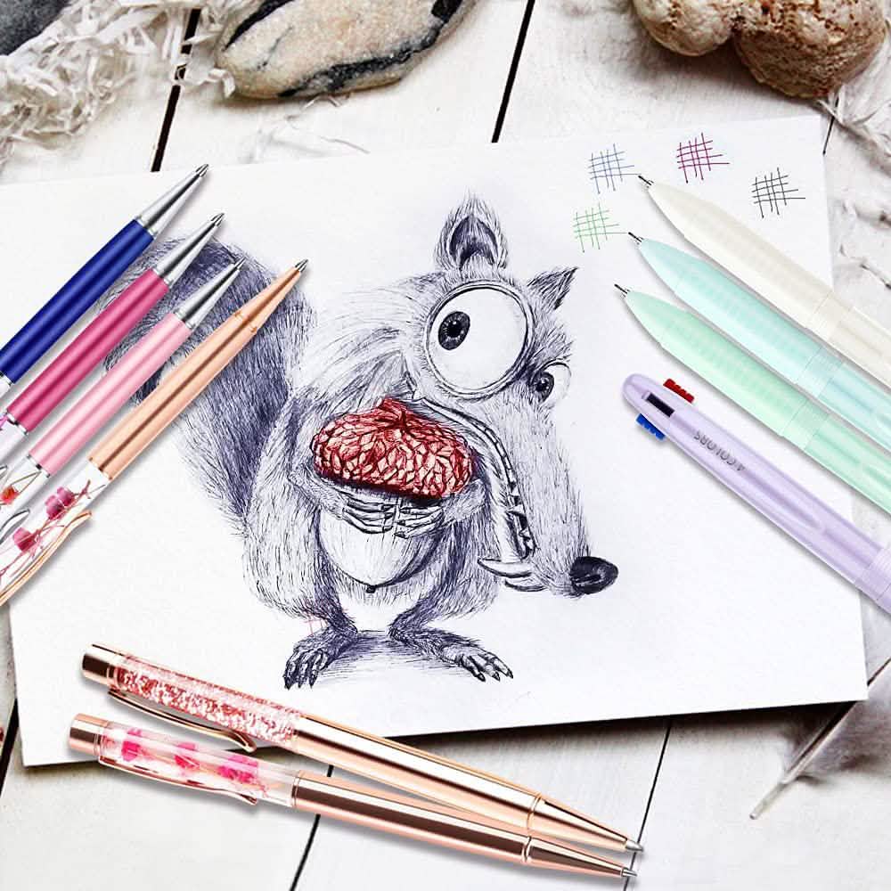 5-Piece: Bling Dynamic Liquid Ballpoint Pens School, Office & Art Supplies - Tophatter Daily Deals