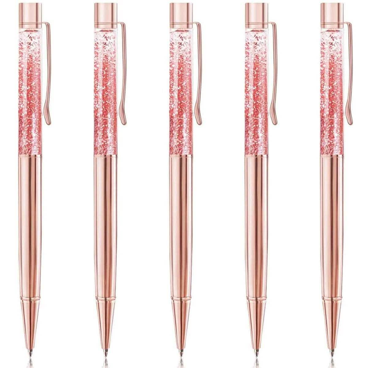 5-Piece: Bling Dynamic Liquid Ballpoint Pens School, Office & Art Supplies - Tophatter Daily Deals