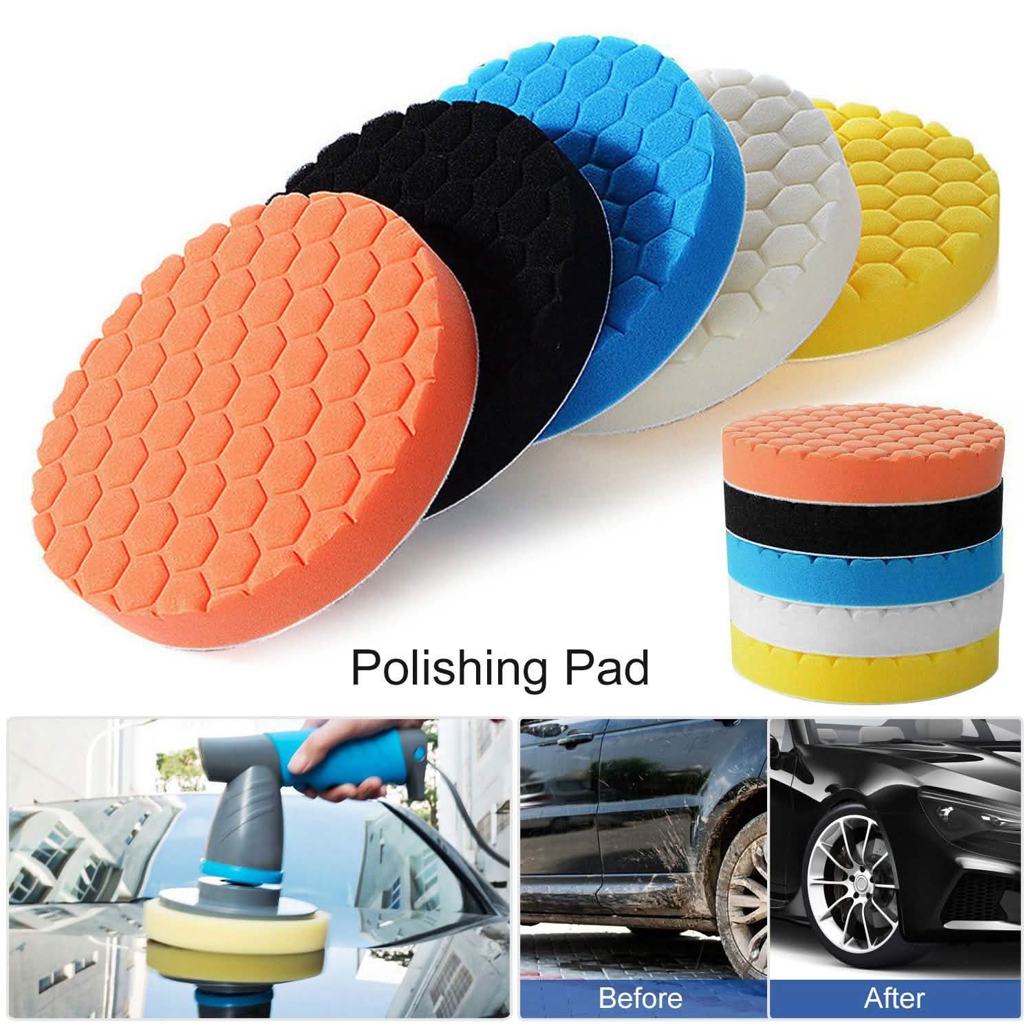 5-Piece: Car Polishing Sponge Pads Automotive - Tophatter Daily Deals