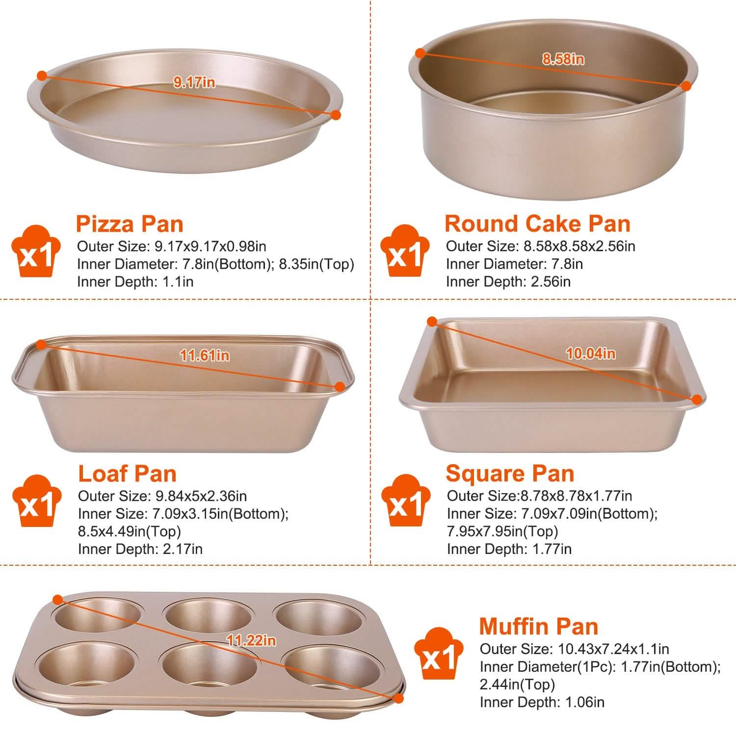5-Piece: Nonstick Bakeware Set Kitchen Tools & Gadgets - Tophatter Daily Deals