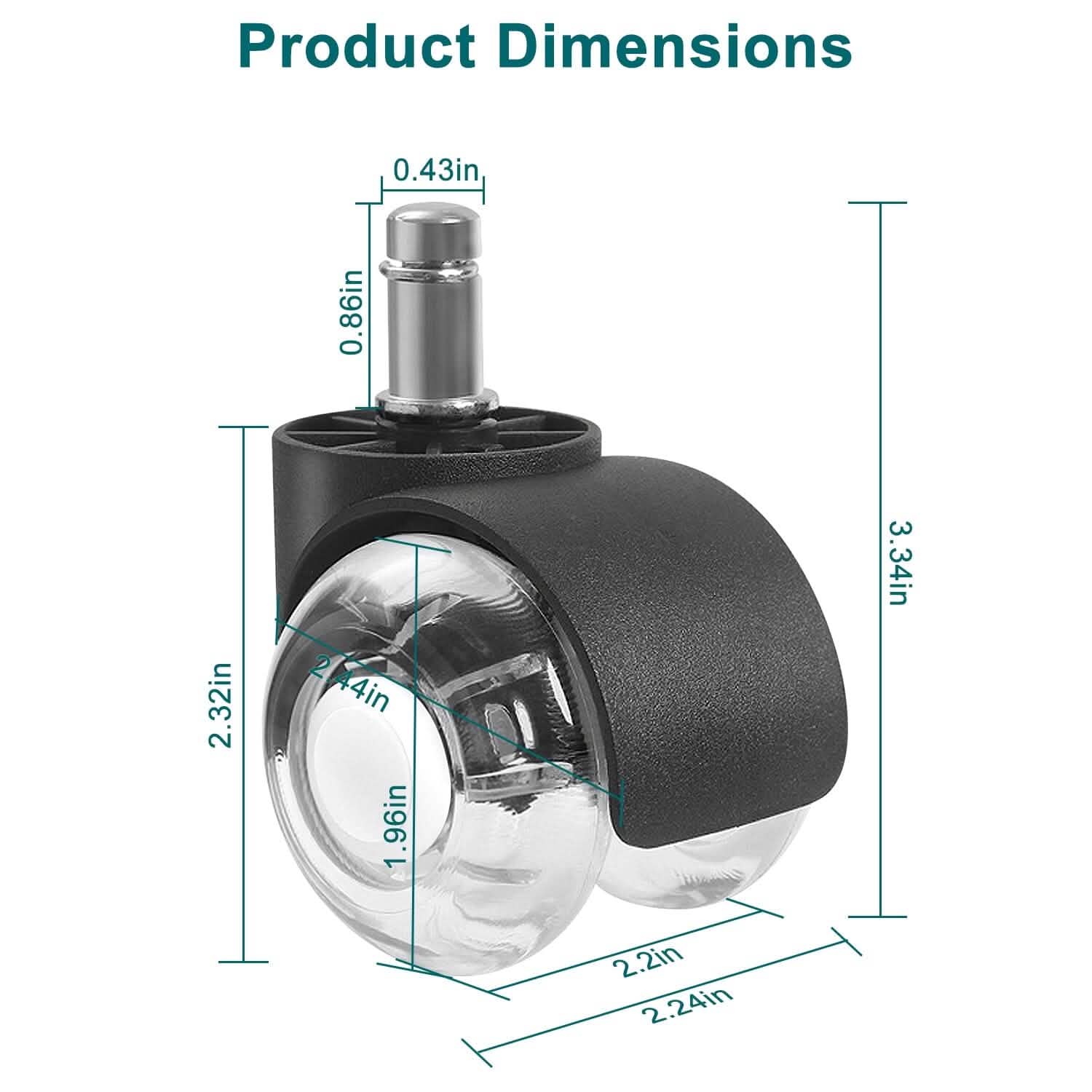 5-Piece: Office Chair Wheels Replacement School, Office & Art Supplies - Tophatter Daily Deals