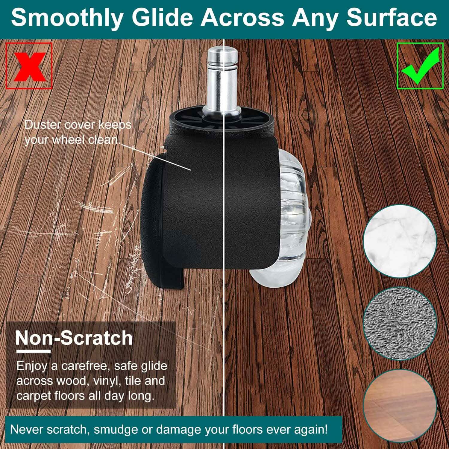 5-Piece: Office Chair Wheels Replacement School, Office & Art Supplies - Tophatter Daily Deals