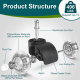 5-Piece: Office Chair Wheels Replacement School, Office & Art Supplies - Tophatter Daily Deals