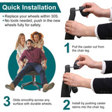 5-Piece: Office Chair Wheels Replacement School, Office & Art Supplies - Tophatter Daily Deals