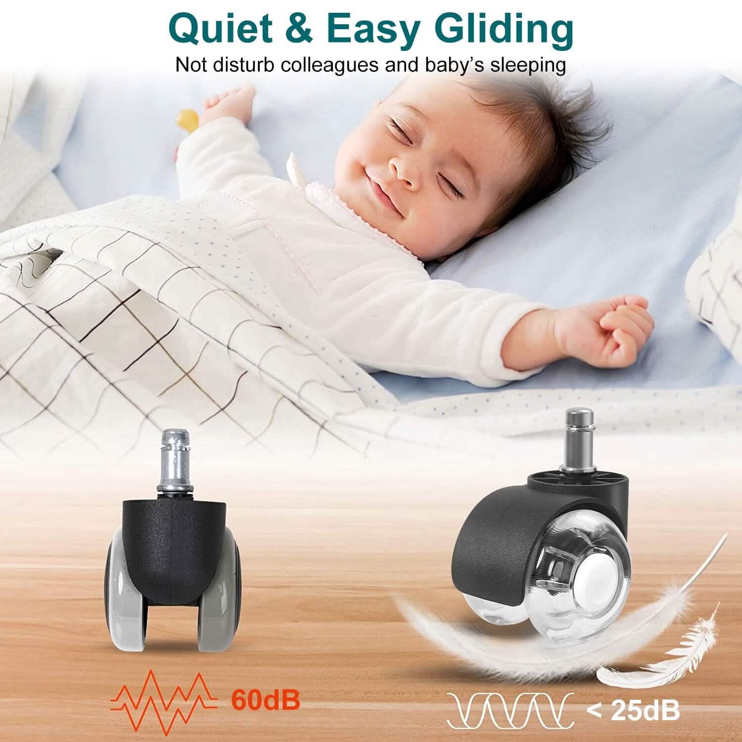 5-Piece: Office Chair Wheels Replacement School, Office & Art Supplies - Tophatter Daily Deals