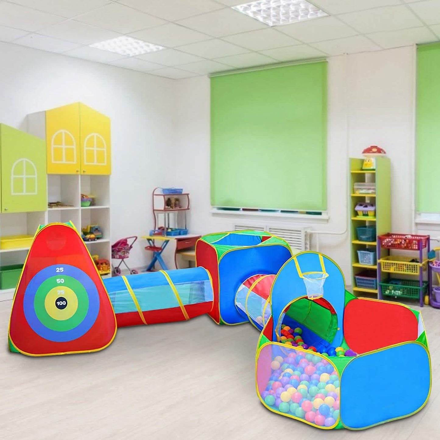 5-Piece: Pop Up Playhouse Kids Ball Pit Tents Toys & Games - Tophatter Daily Deals