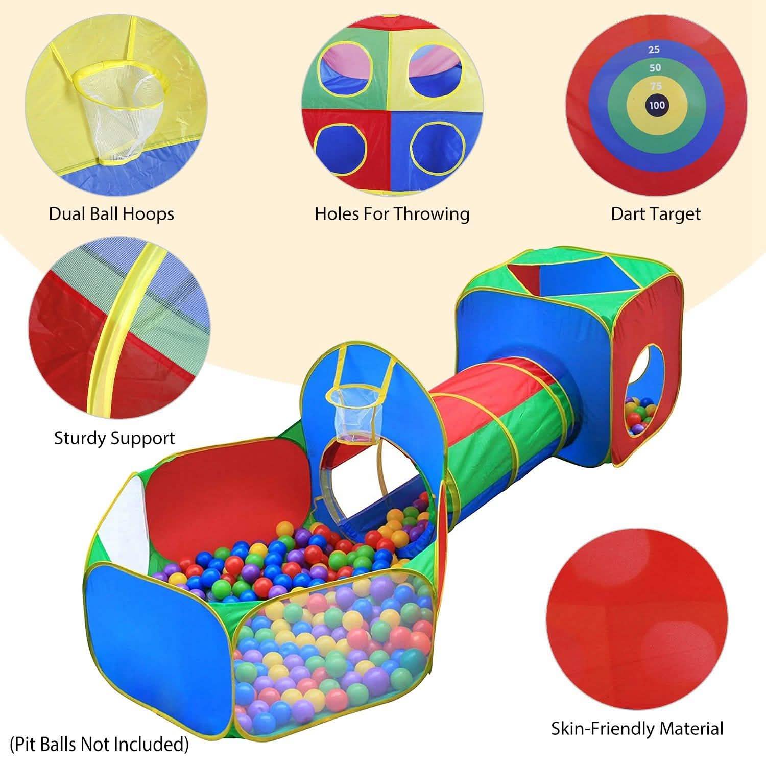 5-Piece: Pop Up Playhouse Kids Ball Pit Tents Toys & Games - Tophatter Daily Deals