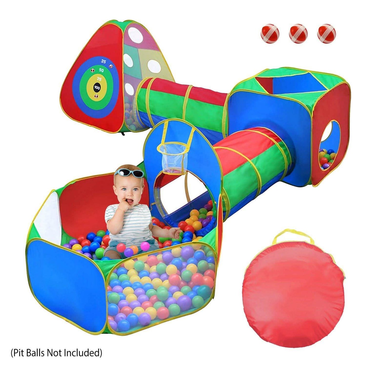 5-Piece: Pop Up Playhouse Kids Ball Pit Tents Toys & Games - Tophatter Daily Deals