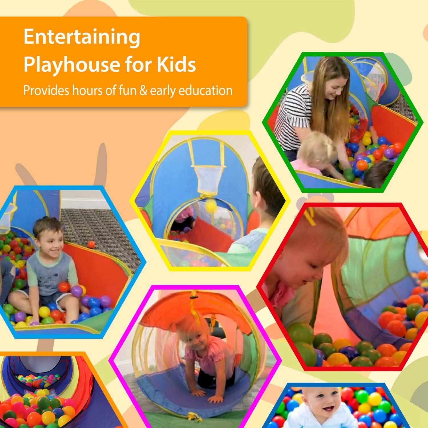 5-Piece: Pop Up Playhouse Kids Ball Pit Tents Toys & Games - Tophatter Daily Deals