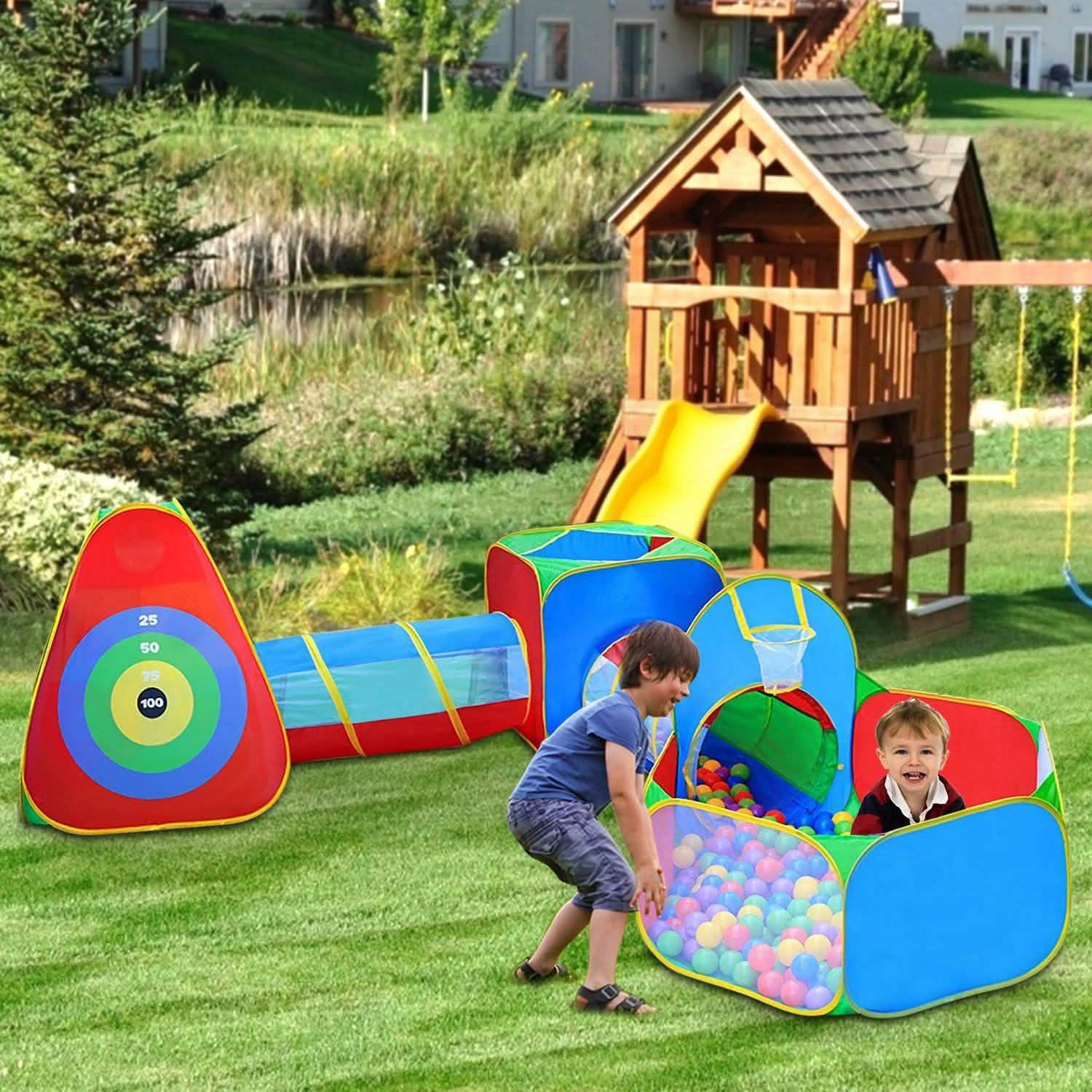 5-Piece: Pop Up Playhouse Kids Ball Pit Tents Toys & Games - Tophatter Daily Deals