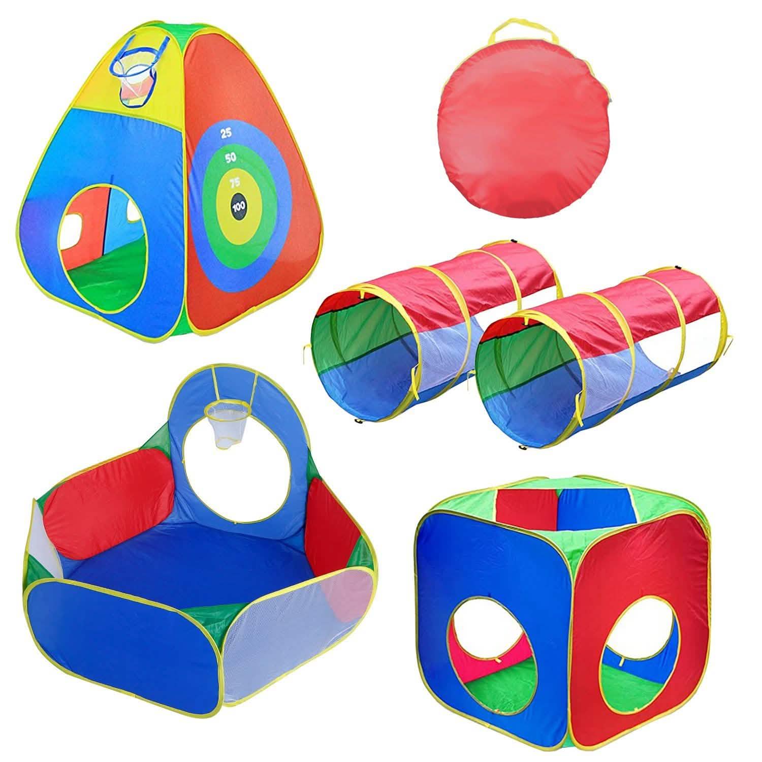 5-Piece: Pop Up Playhouse Kids Ball Pit Tents Toys & Games - Tophatter Daily Deals