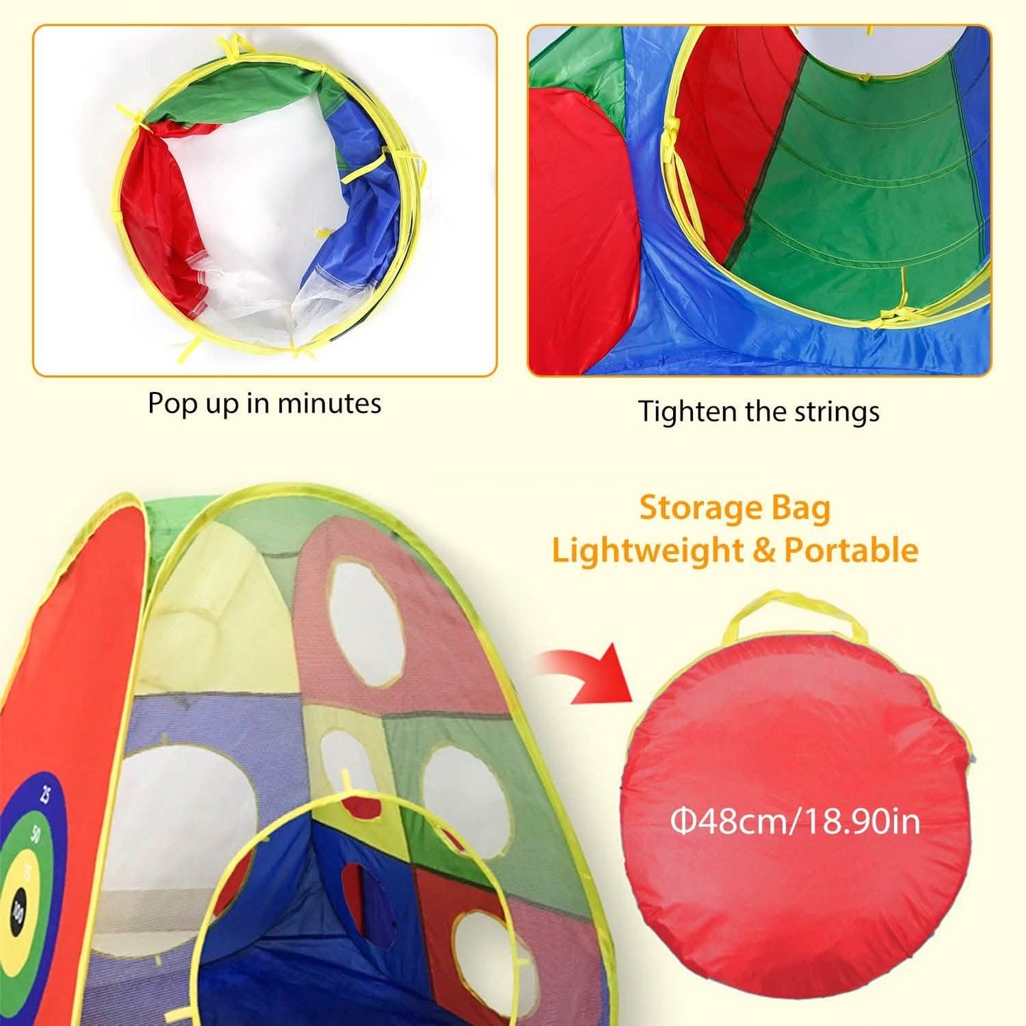 5-Piece: Pop Up Playhouse Kids Ball Pit Tents Toys & Games - Tophatter Daily Deals