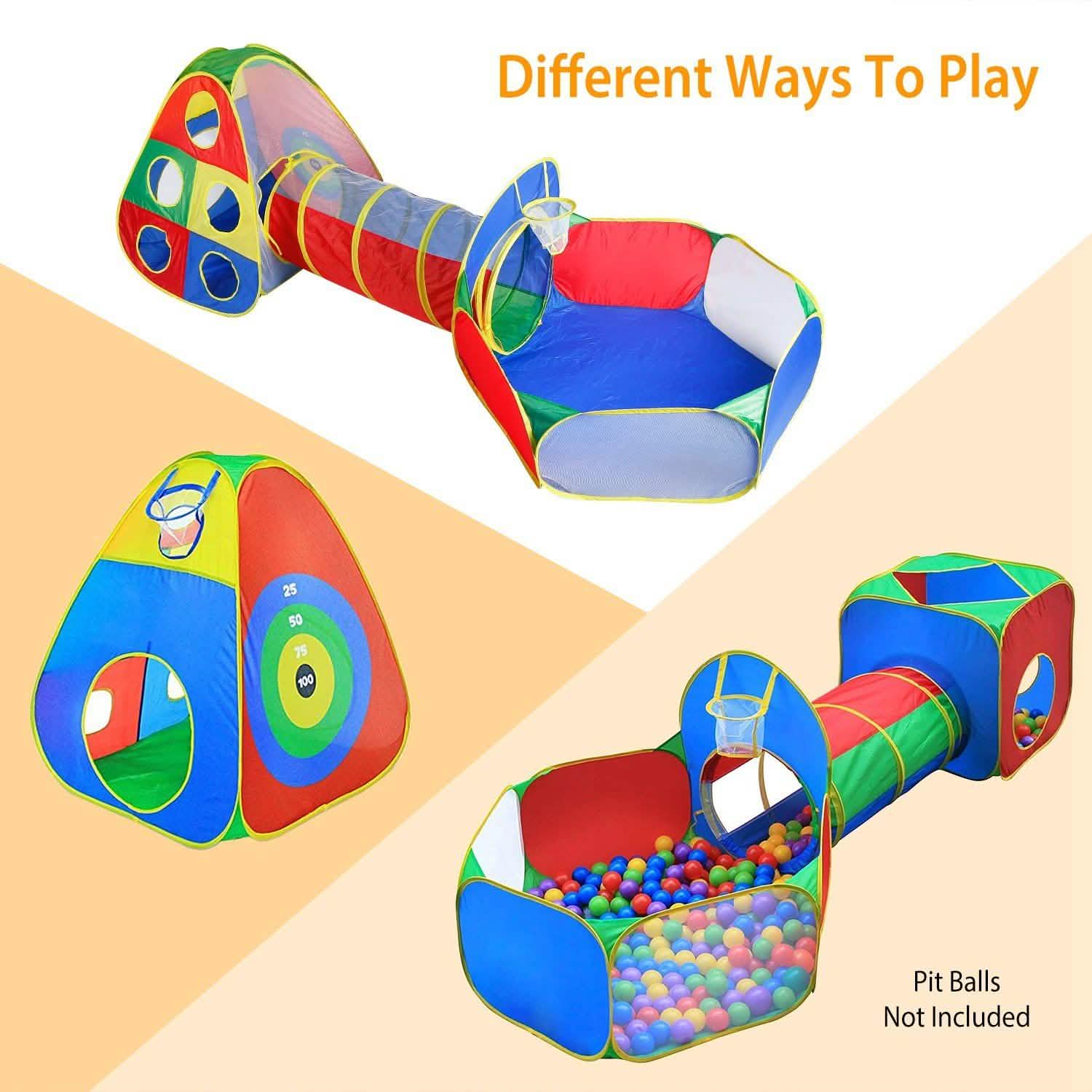 5-Piece: Pop Up Playhouse Kids Ball Pit Tents Toys & Games - Tophatter Daily Deals