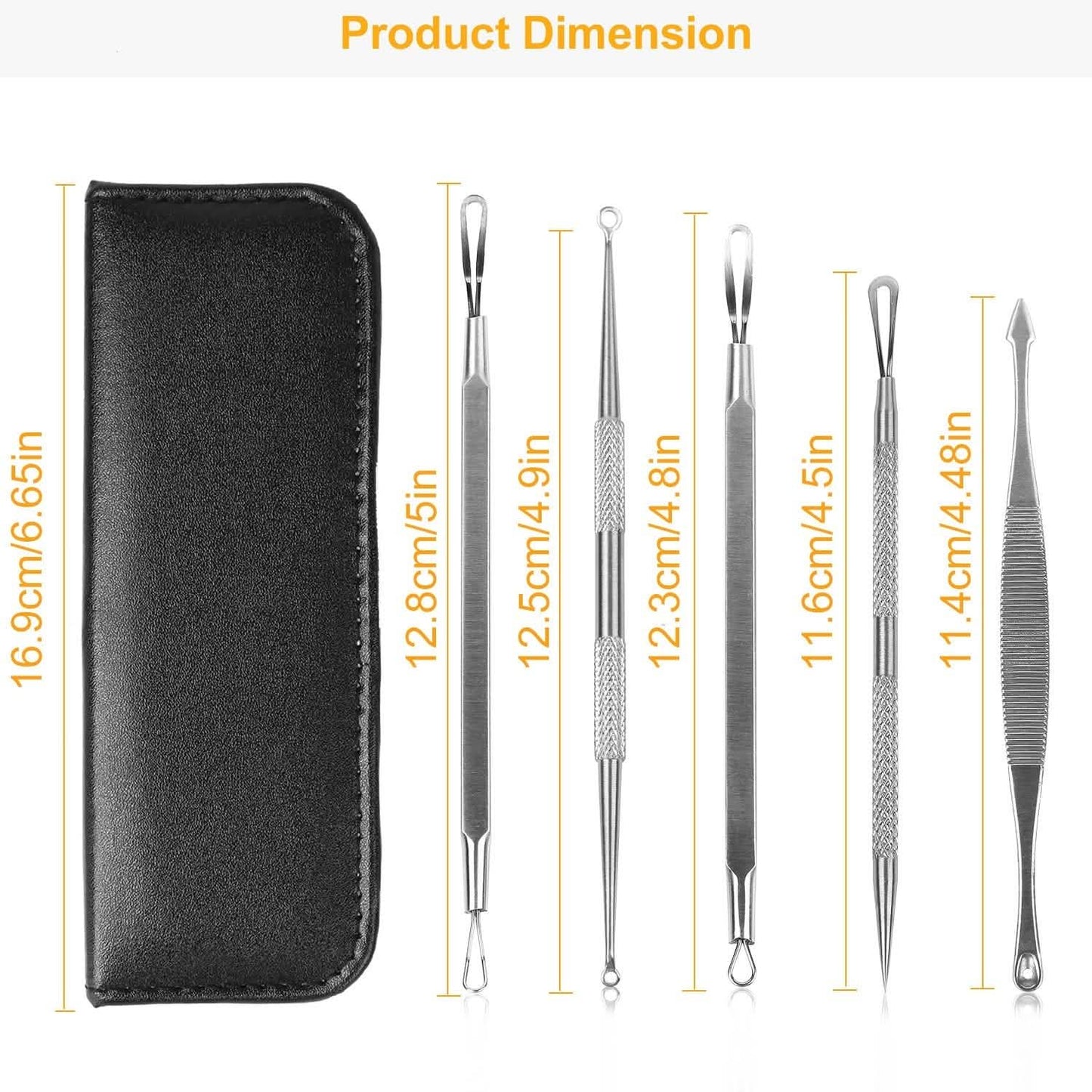 5-Piece Set: Blackhead Remover Kit Stainless Steel Popping Zit Remover Beauty & Personal Care - Tophatter Daily Deals