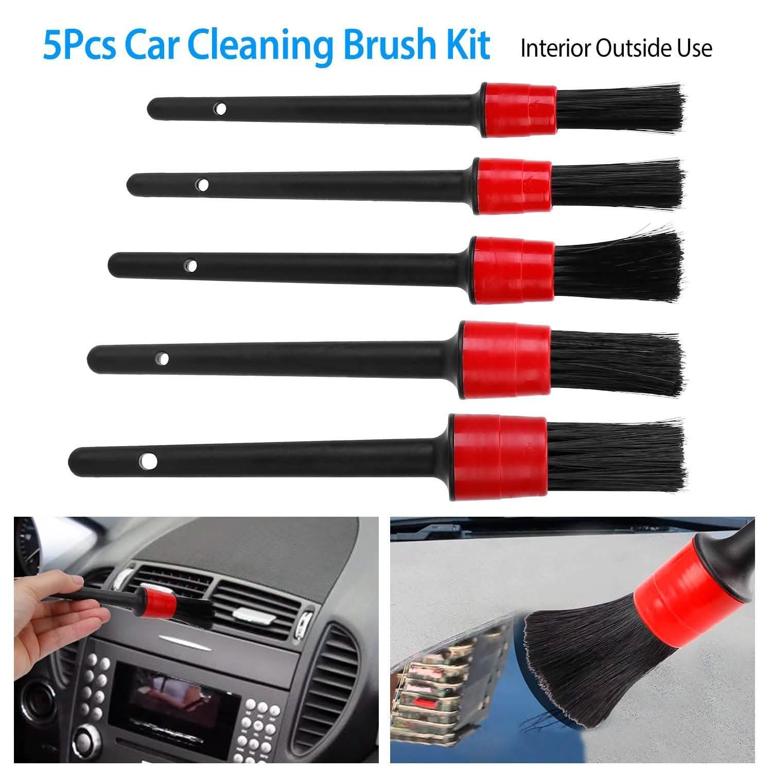 5-Pieces: Car Detailing Brush Set Automotive - Tophatter Daily Deals
