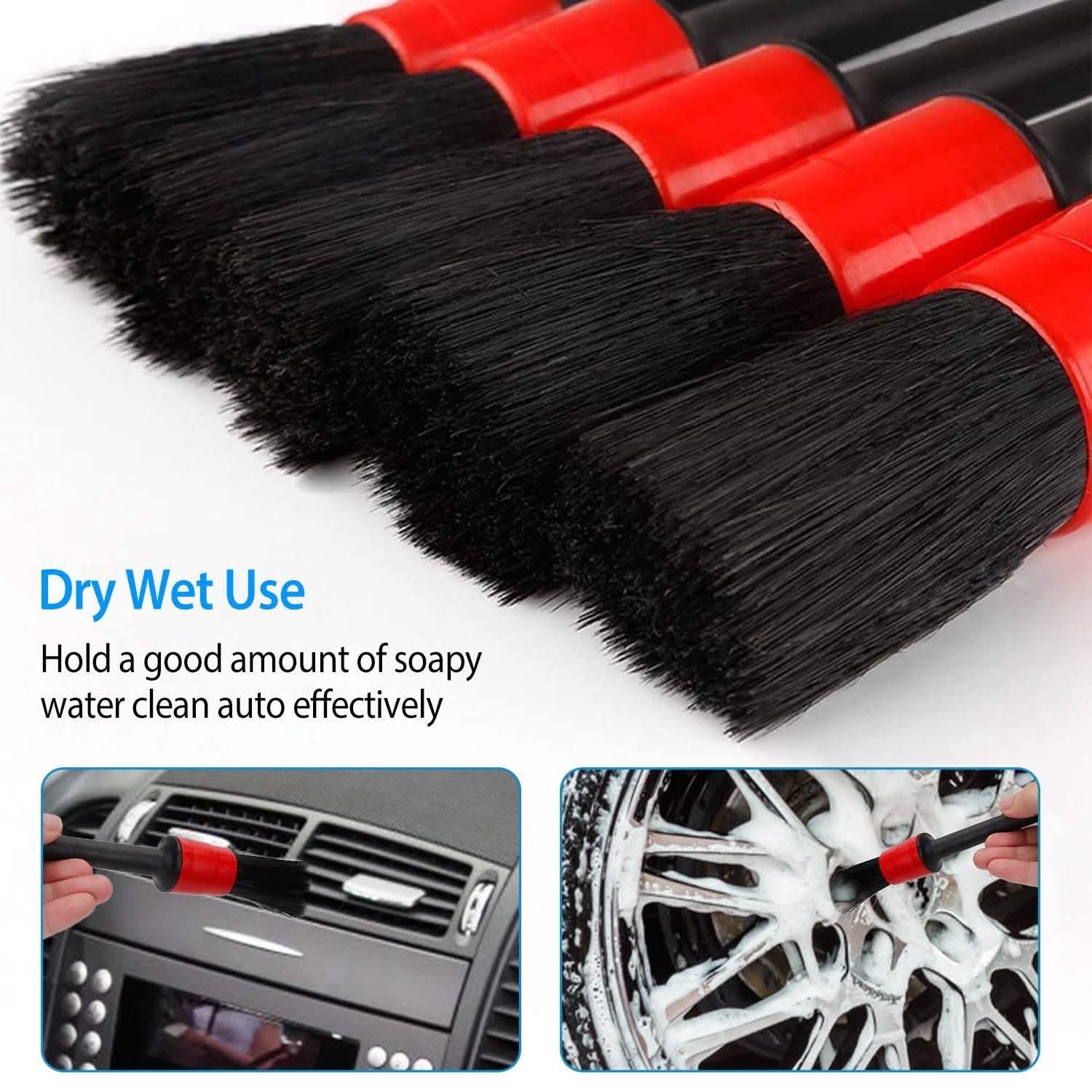 5-Pieces: Car Detailing Brush Set Automotive - Tophatter Daily Deals