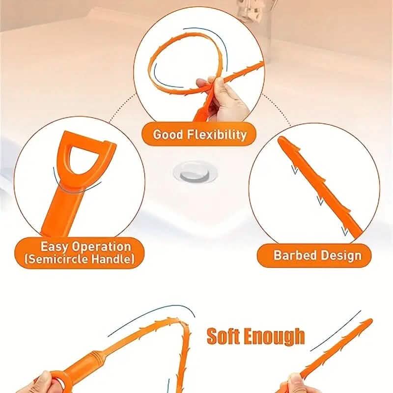 5-Pieces: Drain Clog Remover Tool Home Improvement - Tophatter Daily Deals
