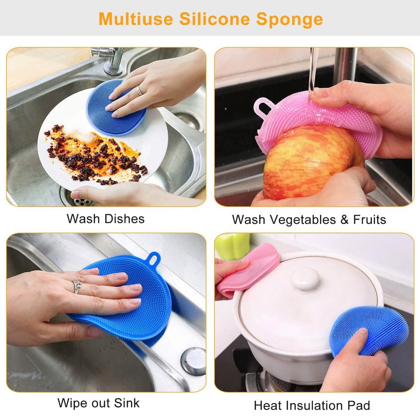 5-Pieces: Kitchen Cleaning Silicone Scrubber Kitchen Tools & Gadgets - Tophatter Daily Deals