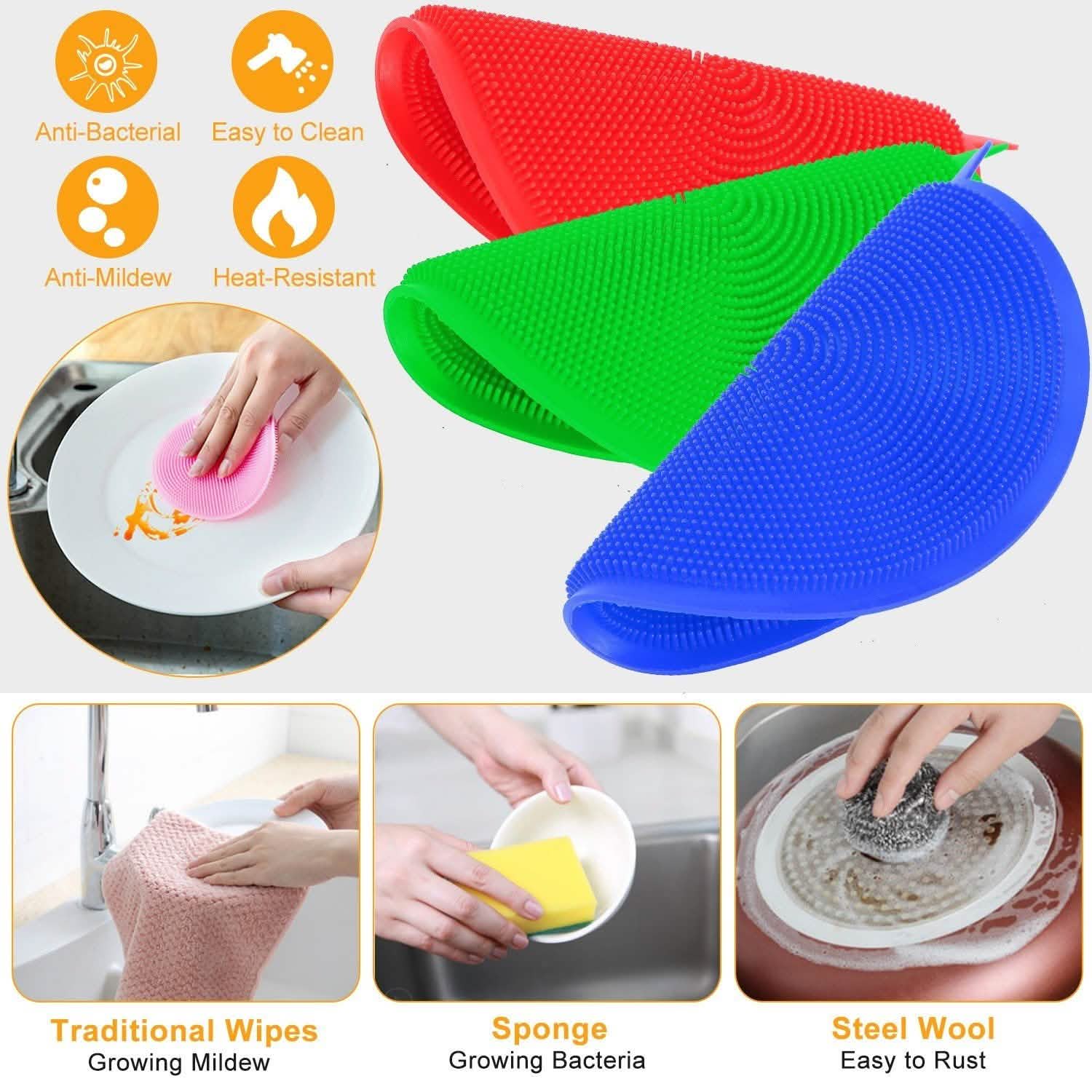 5-Pieces: Kitchen Cleaning Silicone Scrubber Kitchen Tools & Gadgets - Tophatter Daily Deals