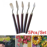 5-Pieces: Palette Steel Oil For Professional Stainless Knife Tool Painting Spatula School, Office & Art Supplies - Tophatter Daily Deals