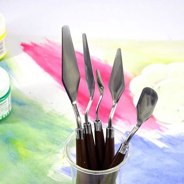 5-Pieces: Palette Steel Oil For Professional Stainless Knife Tool Painting Spatula School, Office & Art Supplies - Tophatter Daily Deals