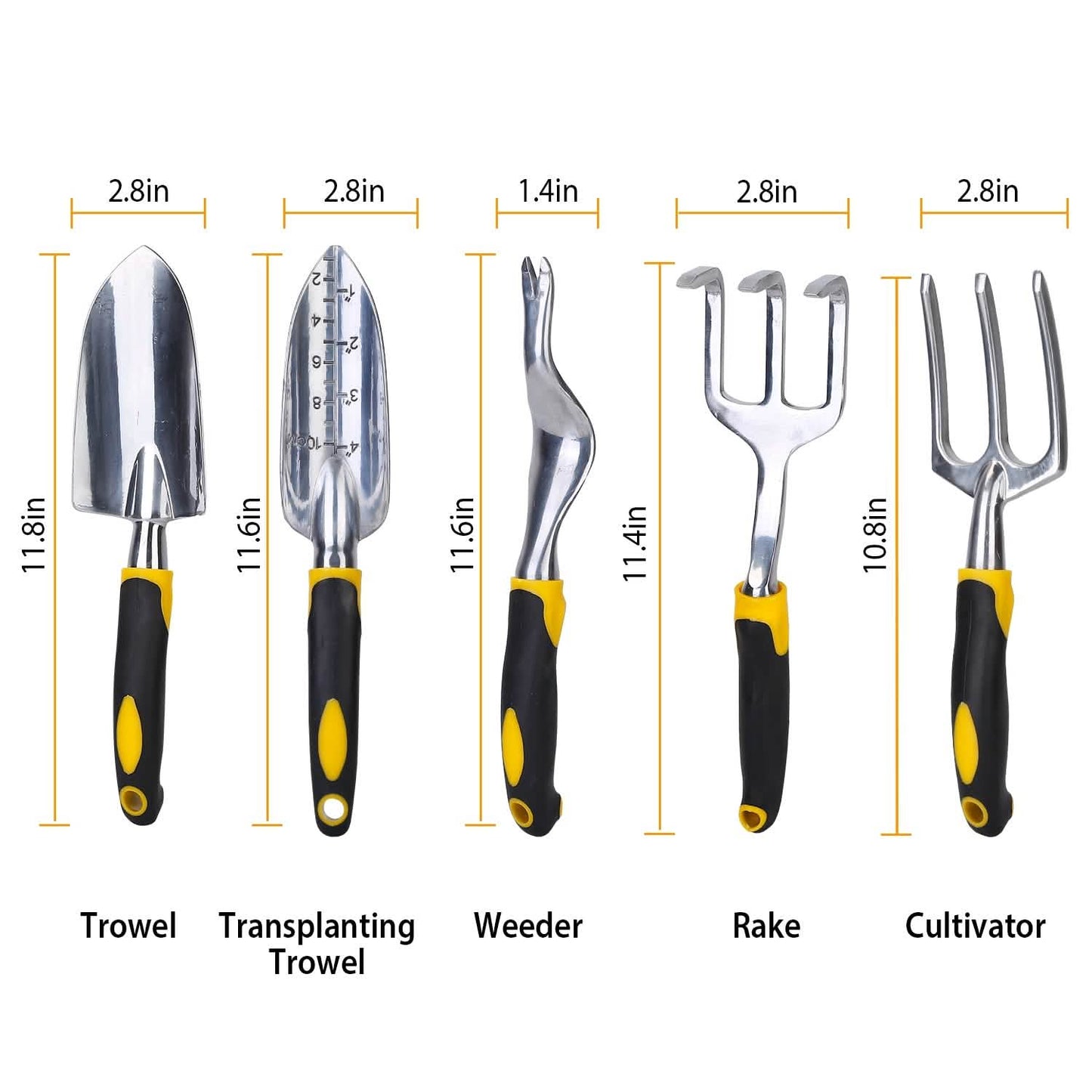 5-Pieces Set: Heavy Duty Garden Tool Set with Non-Slip Handle Garden & Patio - Tophatter Daily Deals