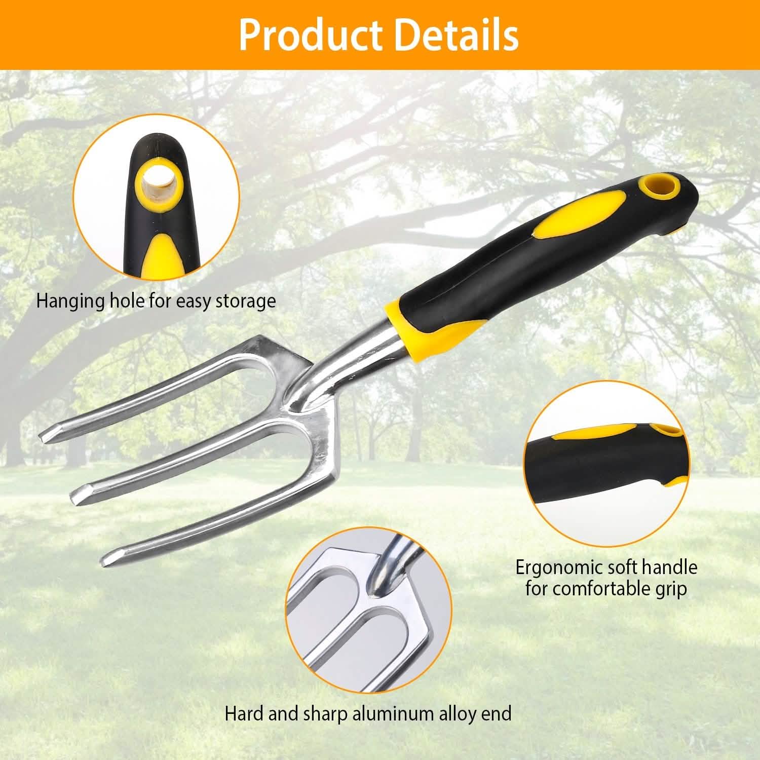 5-Pieces Set: Heavy Duty Garden Tool Set with Non-Slip Handle Garden & Patio - Tophatter Daily Deals