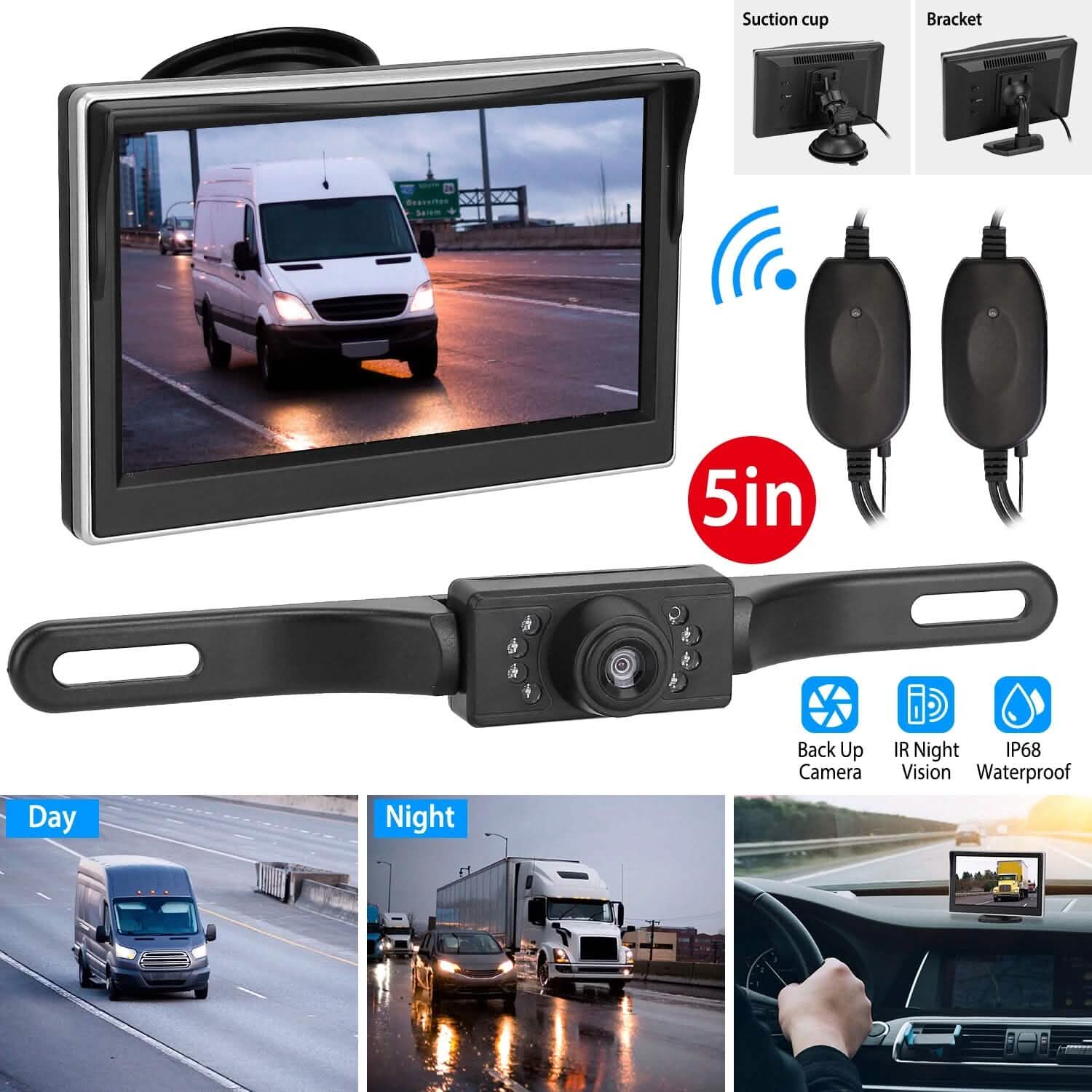 5" Screen Backup Camera Monitor Kit Automotive - Tophatter Daily Deals