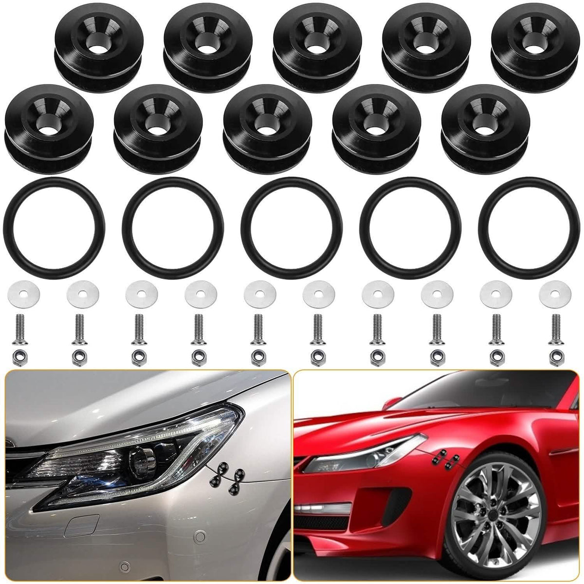 5-Set: Car Quick Release Bumper Fasteners Automotive - Tophatter Daily Deals